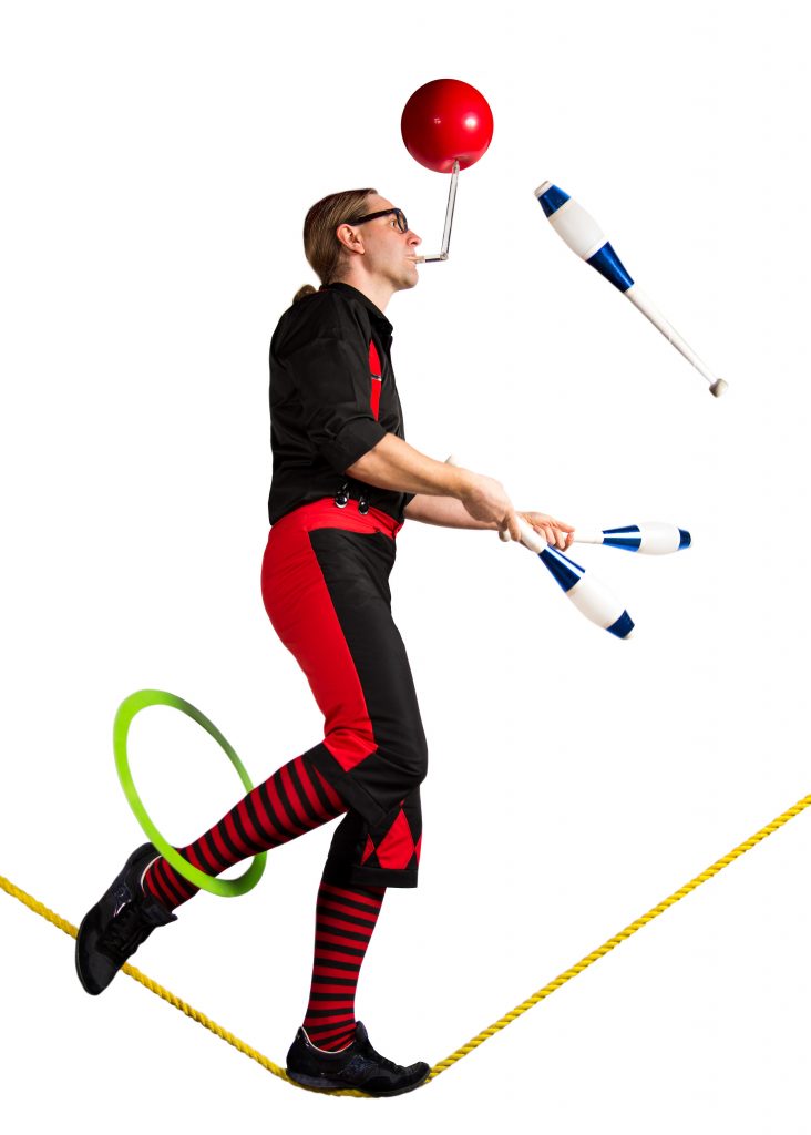Juggling on a rope